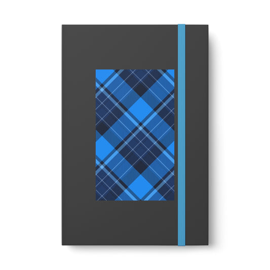 Blue Tartan Contrast Notebook - Ruled