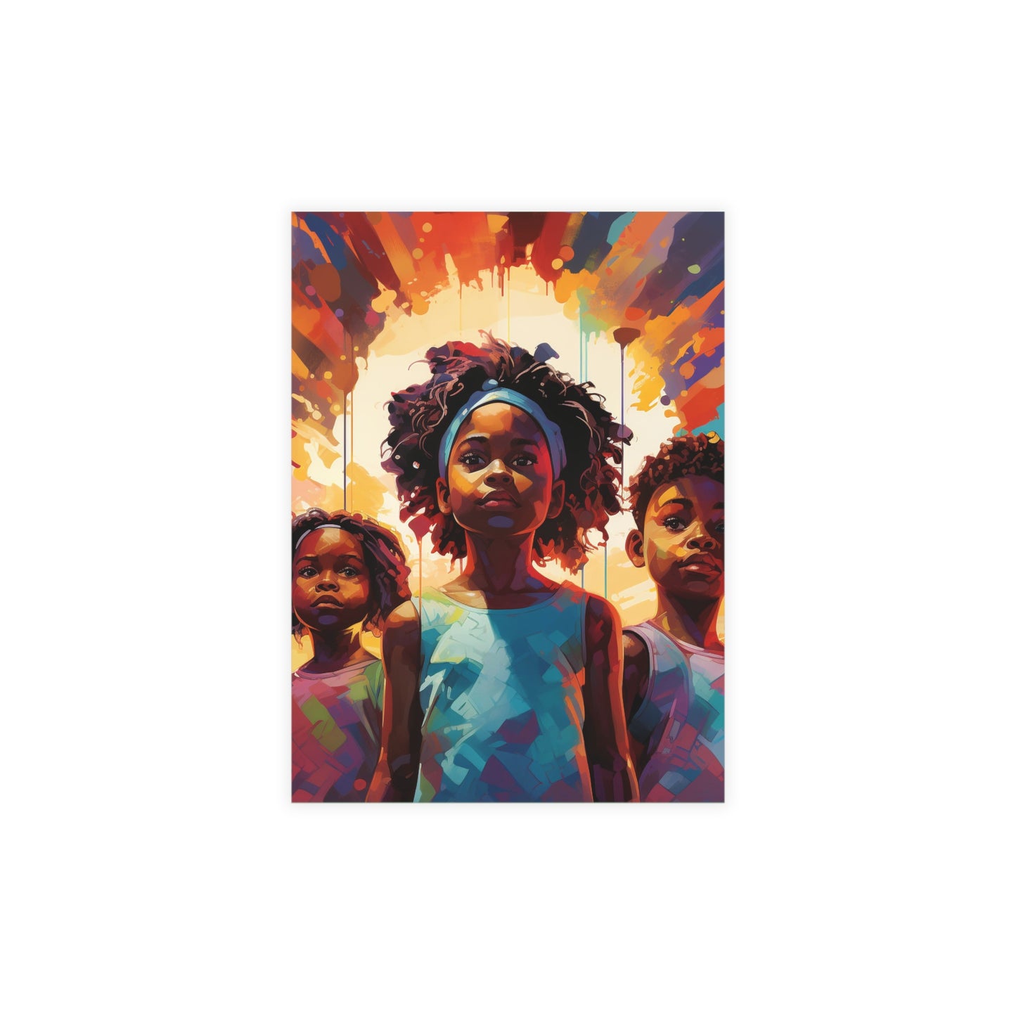 Black Lives Trilogy Children Colourful Postcards and Envelopes