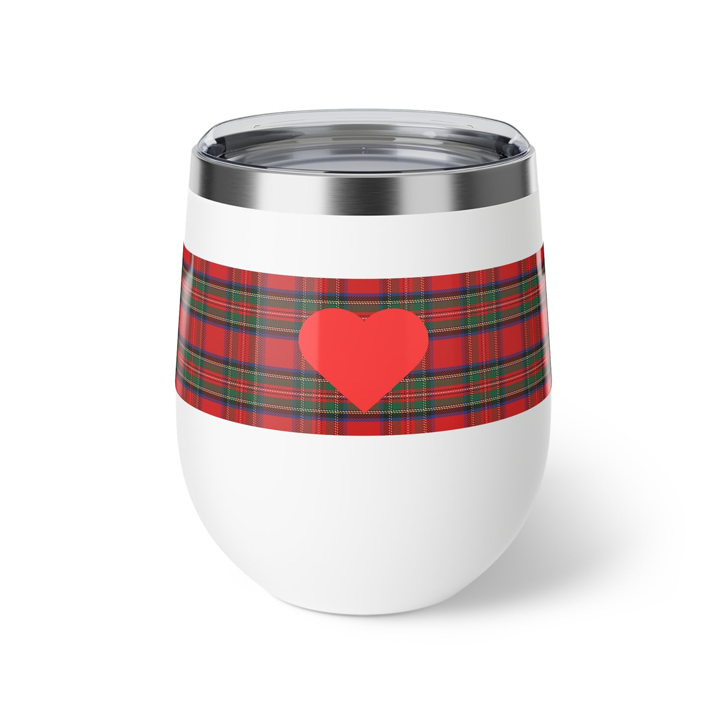 Red Heart Tartan Vacuum Insulated Cup, 12oz