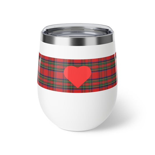 Red Heart Tartan Vacuum Insulated Cup, 12oz