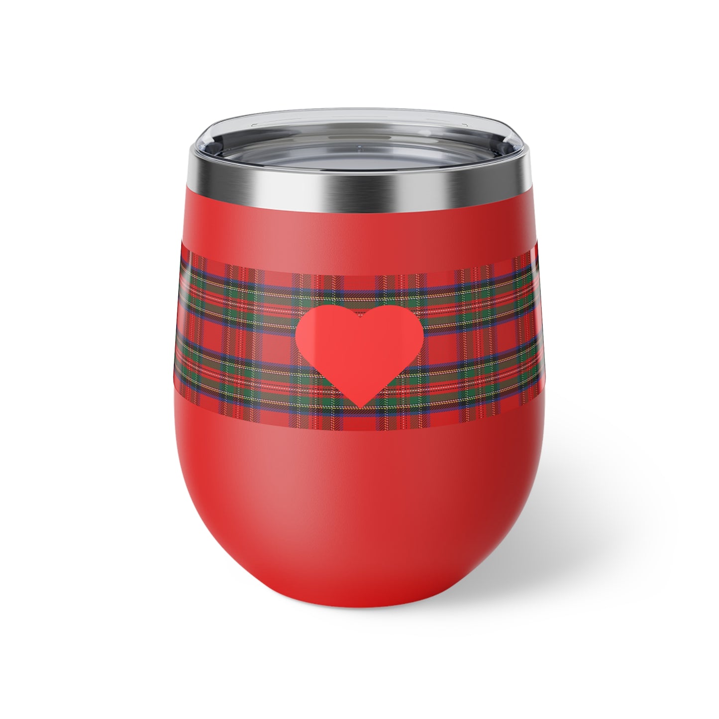 Red Heart Tartan Vacuum Insulated Cup, 12oz