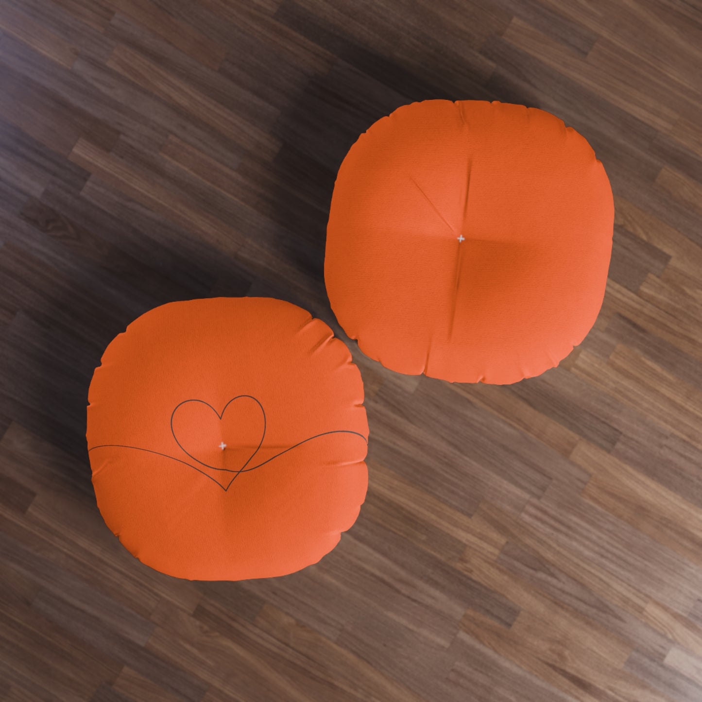 Carnelian Heart Tufted Floor Pillow, Round