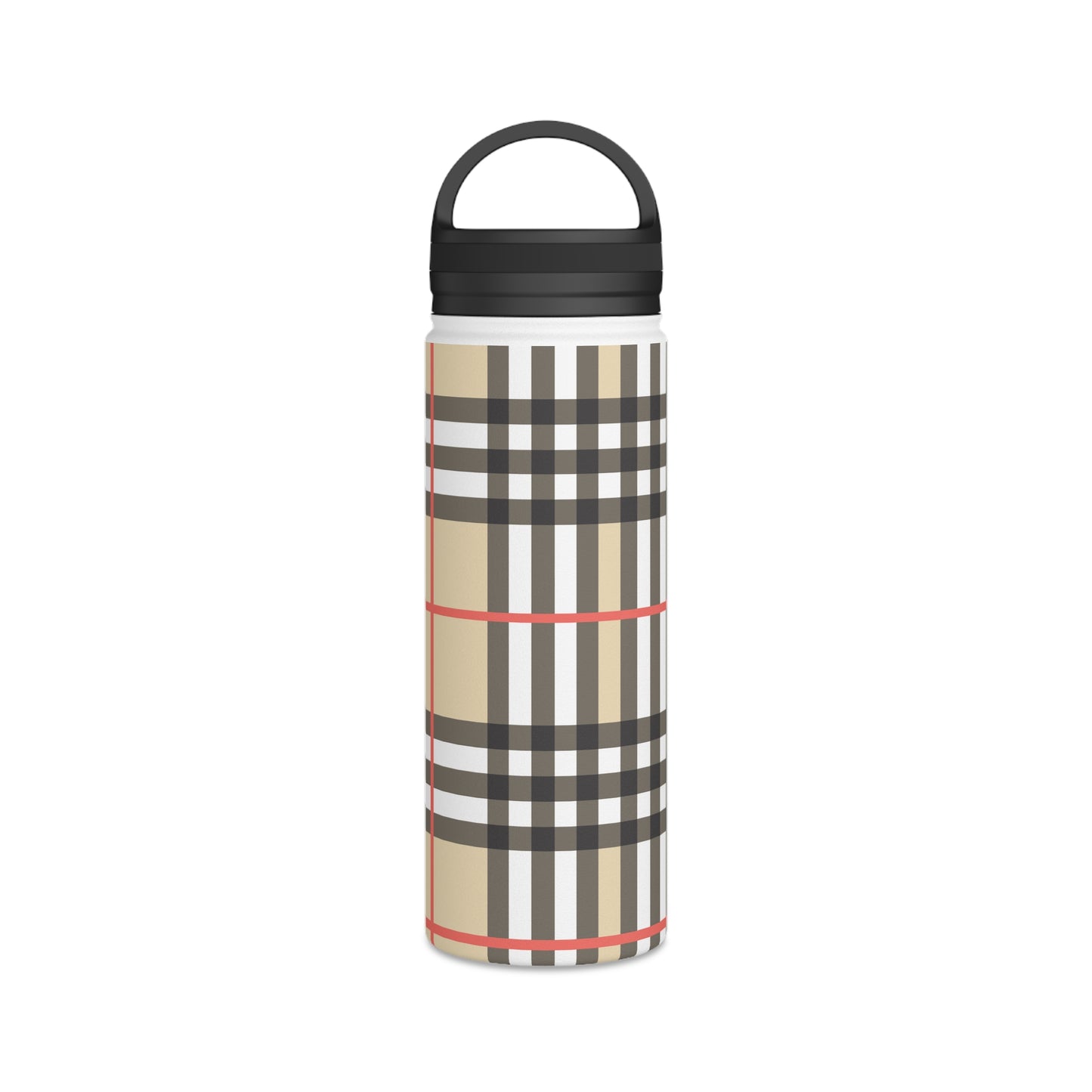 Brown and White Water Bottle, Stainless Steel Water Bottle with a Handle Lid