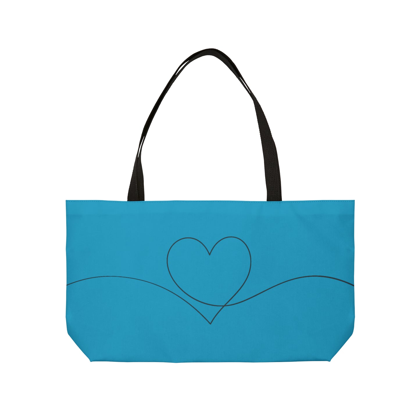 turquoise tote bag with heart